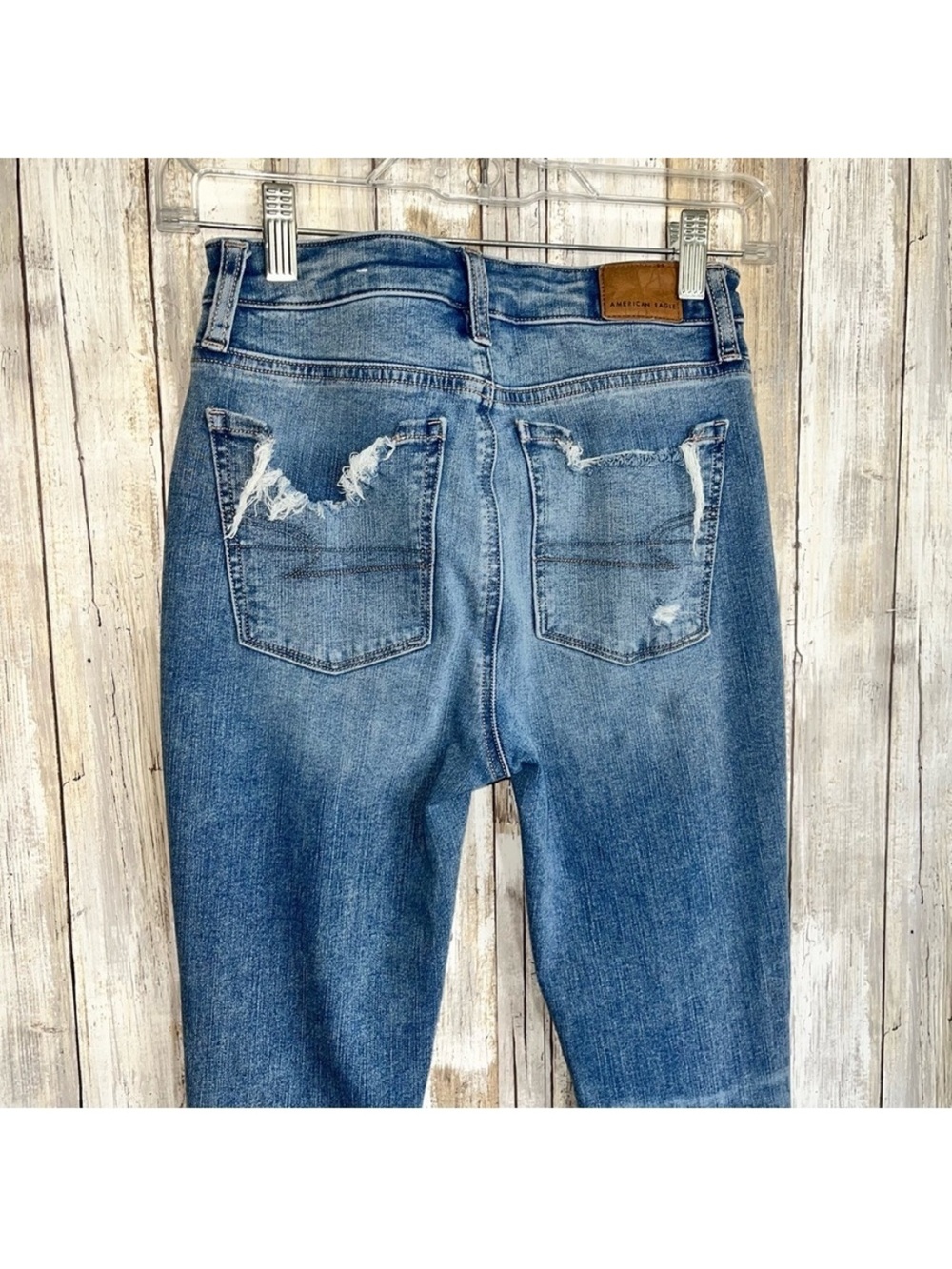 American Eagle The Dream Jean Super High Rise Jegging Distressed Women’s 0 - Picture 5 of 8
